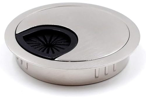 Kabeldurchführung Kabeldurchlass aus Metall Chrom poliert Bohrmaß Ø 68 mm Schreibtisch mit Staubdichtung