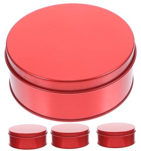 COLLBATH Small Cookie Boxes Round Tinplate Tins with Lids Sturdy Food Storage Containers for Cookies Candy Bulk Use in Kitchen and Dining