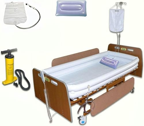BTOIASYHF Medizinische aufblasbare Badewanne, Duschbadewanne, Nachttisch-Duschset, für ältere, behinderte und bettlägerige Patienten