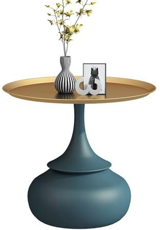 MOOWI Kaffee-Endtisch Runder Beistelltisch Moderner minimalistischer Kleiner Couchtisch mit Steinplatte, kreativer Sofatisch, Trendiger Nachttisch Beistelltisch