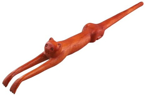 Louttary - Rascador de espalda en forma de de madera, antipicazón, de masaje de larga, estatua de animales y gatos, rascador de espalda para aliviar