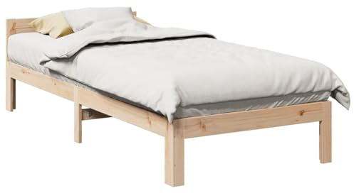 vidaXL Massivholzbett ohne Matratze 80x200 cm Kiefernholz, Bettrahmen, Schlafzimmerbett, Doppelbett, Schlafzimmermöbel, Bett, Holzbett, Massivholzbett