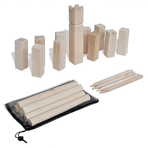 UJCHVHN Home Garden,Wooden Kubb Game Set