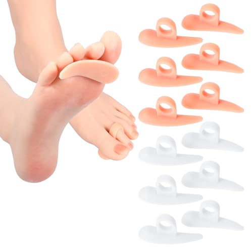 Yuanchu 6 paia di cuscinetti per dita a martello, in morbido silicone, per raddrizzare dita a martello, design con un anello, cuscinetti di supporto in gel per alleviare il dolore al piede, la