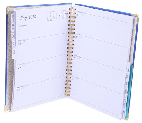 VILLFUL Planerbuch Monats Und Wochenplaner Notizblock Kalender Agenda Buch Spiralbindung Vertikal Arbeit Schule Schreibtisch Desktop Reisejournal Tagebuch Planungsnotizblock