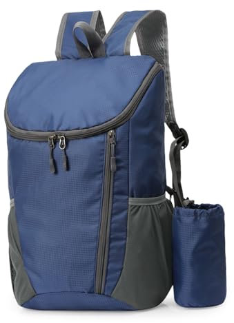 flintronic Ultraleicht Faltbar Klein Rucksack, 15L Leicht Wanderrucksack, Unisex Tagesrucksack Outdoor, Wasserdichter Wanderrucksack für Camping Wandern Reisen Sport Klettern Radfahren (Blau)