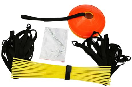 Fenteer Agility Ladder Speed ​​Training Equipment Set Soccer Training Equipment tragbare Sportzubehör für Outdoor Sports Home Fitnessstudio