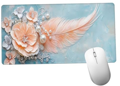 Amarillo Alfombrilla Ratón 1400x600x3mm Alfombrilla Raton XXL con Base de Goma Antideslizante,Accesorios Gaming Pluma,Ordenador Gamer Regalos,Mouse Pad Gaming Mejora La Precisión Y La Velocida Y1120