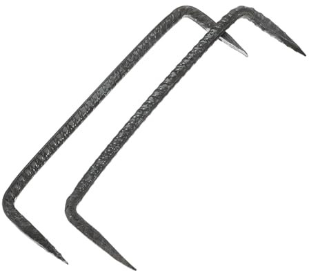 TOPBATHY Clous de Fixation Robustes en Acier, Double Pointe, 2 Pièces, Résistants et Faciles à Utiliser pour Outillage Menuiserie et Travaux de Jardin