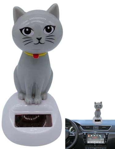 Danceuse solaire Cat Cat - Tableau de bord de décoration alimentaire d'énergie solaire | Figurine oscillante mignonne | Petite fête de la maison d'ornement, voiture de voiture Énergie solaires
