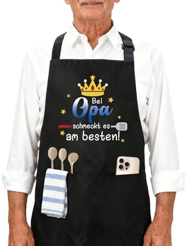 Crahalen Kochschürze Herren Kochschürze Damen Lustig Schürze Personalisiert Geschenk Für Mama Papa Opa Oma Ich Liebe Dich Geschenke Für Männer Einweihungsgeschenk Haus