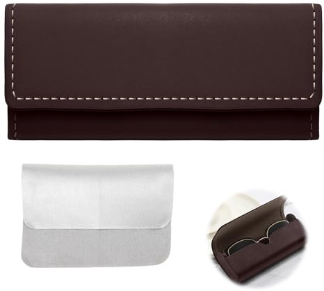 Jetstream Brillenetui Hardcase, PU Leder Brillenetui Groß, Tragbare Hartschale Universal mit Brillenputztuch, für Brillen, Lesebrille, Geeignet für Damen, Herren, Kinder