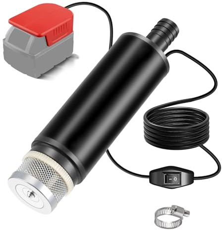 Submersible Pump for Milwaukee Battery 18 V M18 Dirty Water Pump, 30 L/min 4500 Rpm Rain Barrel Water Transfer Pump, Electric Utility Pump for Pool, Tank, Ponds, Aquariums, Whirlpool