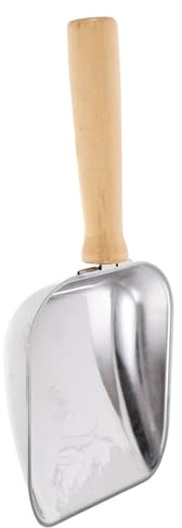 LOORGVEL Cuchara Medidora Grande para Comida de Mascotas Acero Inoxidable Mango Ergonómico de Madera Resistente y Fácil de Limpiar Adecuado para Perros Gatos y Conejos Alimentación