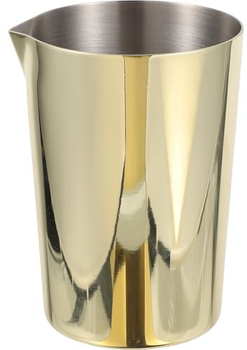iplusmile Bicchiere per Mescolare Cocktail in Acciaio Inossidabile Dorato, Brocca Miscelatrice Anti-goccia per Bar e Feste, Strumento Versatile per Shaker e Misuratore Cocktail