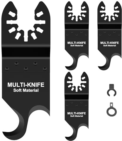 4 Pcs Oscillating Multi Tool Hook Knife Blade, Multitool Saw Blades for Cutting Soft Materials Roofing Shingles, PVC Carpet and Cardboard