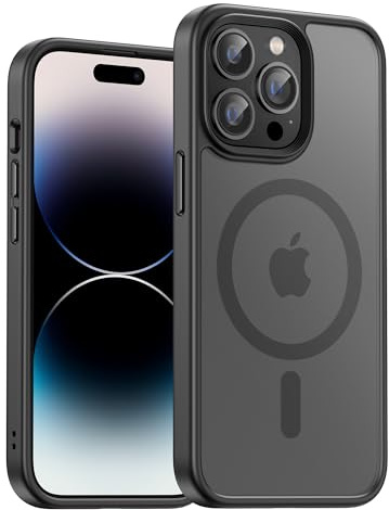 UNBREAKcable Magnetic for iPhone 14 Pro Case, Compatible with MagSafe, Full Camera Protection, Built-in Magnetic Ring, Drop Protection Shockproof Slim Phone Cover (Black)