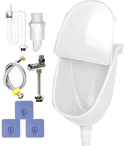 Urinoir mural, urinoir extérieur mural avec couvercle – Toilettes réglables anti-déversement avec tuyau pour dortoir, camping, camping-car, garage, jardin, maison