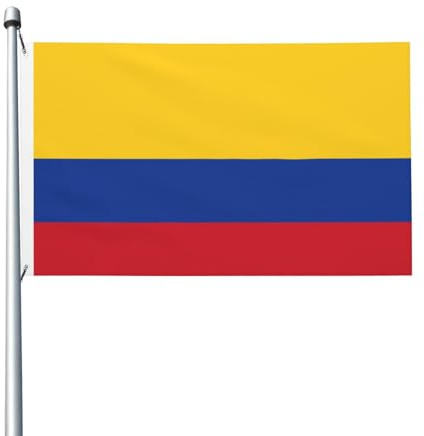 Bandera de Colombia impresa de doble cara, banderas decorativas para interiores y exteriores, con ojales adecuados para jardines y patios.