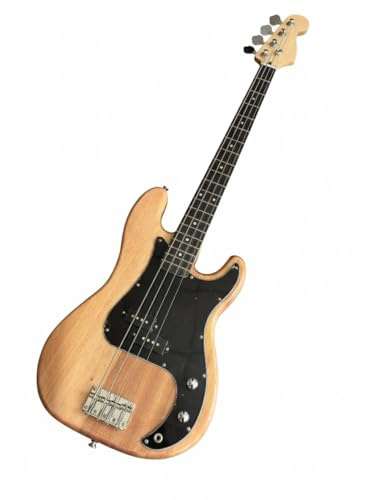 Wyvix E-Bass, Korpus aus massivem Mahagoni, Natur, PJ-Tonabnehmer, bundlos & mit Bünden (Optionen)(Standard Fretted)