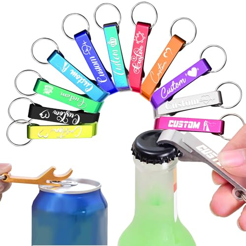 Abrebotellas Llaveros Personalizados (2-300 Unidades), Grabado con Logotipo, Texto, Recuerdos de Boda para Invitados, Graduación del Día del Padre a Granel, Suministros de Aniversario