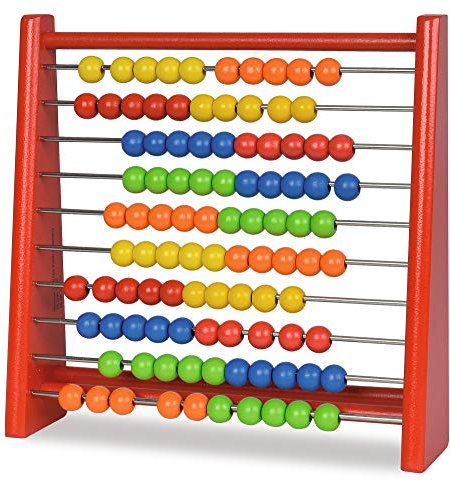 Eichhorn 100003405 - Holz Zählrahmen mit 100 Holzkugeln, 5,5x24x23cm, Abakus