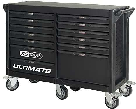 KS Tools 816.0013 Servante d’atelier vide - Organiseur d'outils avec 13 | Servante d'atelier vide ULTIMATE, 13 tiroirs et 6 roues, rangement atelier