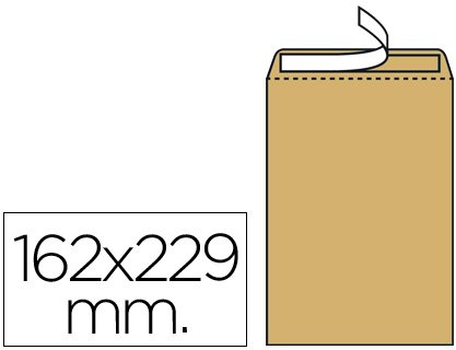 Liderpapel - Sobre Bolsa N.5 Kraft Din C5 162X229 Mm Tira De Silicona Caja De 500 Unidades