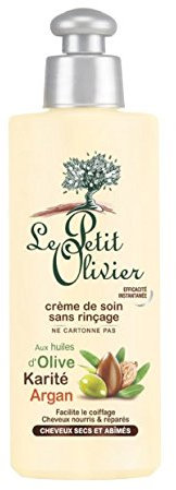 Le Petit Olivier – Pflege Haar – Pflegecreme ohne Ausspülen Ölen Olivenöl, Shea Argan – geschädigtes und trockenes Haar – 200 ml