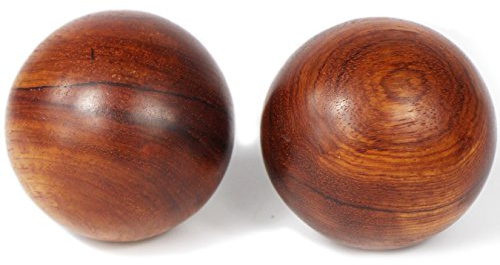 UOOOM 2er Set Massage Holz Kugel für Handmassage Gesundheitsversorgung Ball (Durchmesser 60mm)
