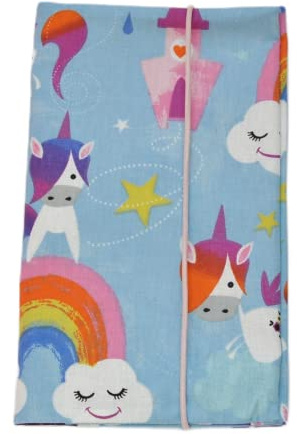 Windeltasche WickeltascheEinhorn Regenbogen blau lila Punkte Mädchen (Geburtsgeschenk Mamageschenk)
