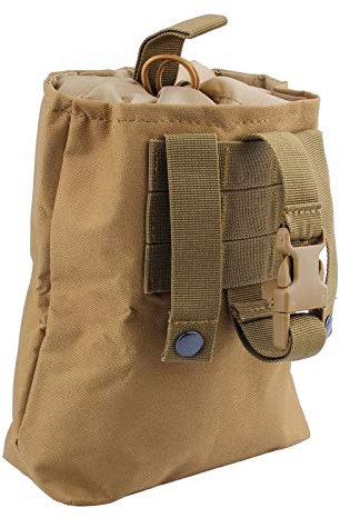 Munitionsbeutel, Taktische Molle Rollsack Dump Magazintasche Jagd Recovery Bag Drop Pouch Military Empty Shell Pouch für Outdoor Wandern Camping Jagd (Tan)