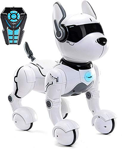 Top Race Ferngesteuertes Roboter-Hundespielzeug für Kinder, interaktives und intelligentes Tanzen, um den Welpenroboter zu schlagen, benimmt sich wie echte Hunde, Geschenkspielzeug für Mädchen und Jun