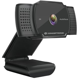 Conceptronic AMDIS02B 2K Super HD - Cámara Web con micrófono