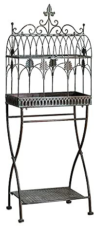 ksamwjf 2-stufiger quadratischer Blumentopf Pflanzenständer, Pflanzer Regale Unterstützung, Organizer Lagerregal Display Regal Pflanzen Regalhalter, für Terrasse Garten Balkon Indoor Outdoor
