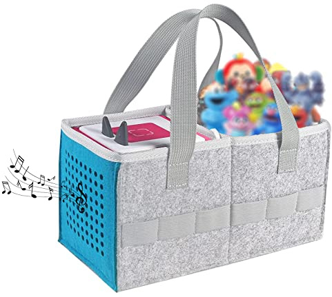 WAEKIYTL Tragetasche für Toniebox-Starter-Set, Outdoor-Tragetasche, tragbare Handtasche für Toniebox-Audio-Player und Tonies-Figuren, Kinder-Tragetasche, Organizer mit Griff (blau)