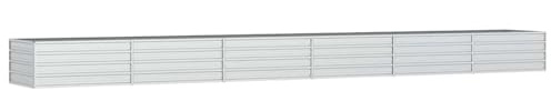 vidaXL Lit surélevé de Jardin 600x80x45 cm Acier galvanisé Argenté