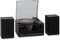 Auna Giradischi Bluetooth per Dischi in Vinile, Lettore Vinile a 3 Velocità di Riproduzione, Giradischi Vinili Vintage con Casse Stereo, AUX, Gira Dischi per Vinile con Jack per Cuffie e Lettore CD