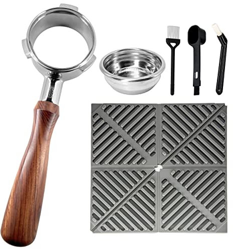 NEOUZA 58mm Bottomless Three Ears Portafilter for Espresso Coffee Machine Compatible with Breville Sage Barista Max Stainless Steel (Gift Set)