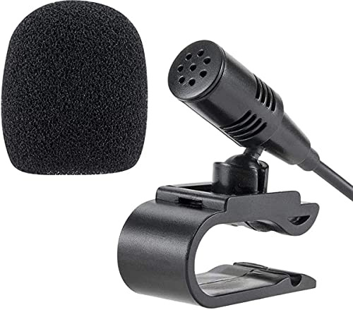 MICMXMO Microfono Esterno Portatile con Jack da 3,5 mm Compatibile con Alpine JVC Kenwood Sony Jensen per Autoradio Lettore DVD Radio Bluetooth Car Stereo,Cavo da 3m, Plug and Play