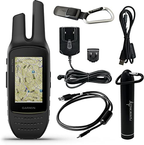 Wearable4U - Garmin Rino 750t Two-Way Radio Navigator with Topo Mapping with E-Bank Bundle