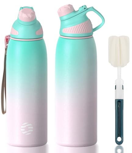 Fjbottle Insulated Water Bottle 1L Magnetic Lid Stainless Steel | Magnetic Lid, Double Wall Vacuum, Leakproof, 304 Stainless Steel, For Gym, Work & Travel