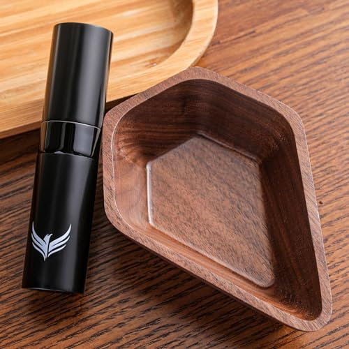 KNODOS Tasse doseuse en grains de café en noyer et vaporisateur à café RDT Coffret cadeau Accessoires de bar à café RDT/récipient doseur en bois