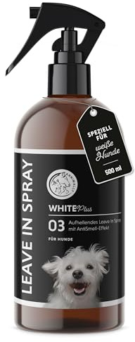 Annimally White Plus Leave-In Spray - Natürliche Kämmhilfe & Glanzspray mit Anti-Gelb Effekt, ph-neutrales Kämmspray ohne Bleichmittel für weiße Hunde - 500 ml