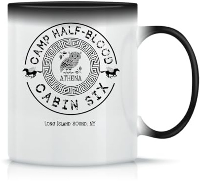 Moonai Cabin Six Athena Percy Jackson Camp Half Blood Klassische Keramik-Kaffeetasse Weiß Schwarz Rosa Magisch 330ml
