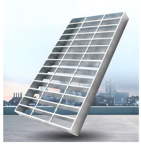 Couvercle de drain extérieur galvanisé, grille de rainure robuste, grille d'égout de drain de sol, idéal pour la cuisine, la terrasse et autour de la piscine ( Couleur : Silver , Taille : 50x30x2cm )