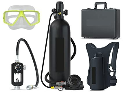 Mini bouteille de plongée Bouteille De Plongée Portable 2L Sous-marine Plongée Profonde Sangle De Natation Respirateur De Plongée De Sauvetage pour la pêche, la plongée en apnée et le sauvetage d'urge