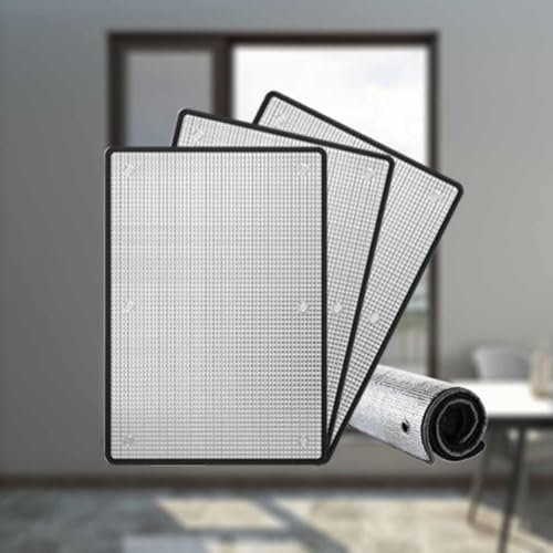 DZHTUF Tragbare Doppelte Reflektierende Aluminiumfolie, 55x100cm,75x120cm, Dach Isolierfolie, Blickdichte 7mm Sichtschutzfolie Mit Saugnäpfen, Aufrollbar Zur Aufbewahrung,135x200cm/53x79in