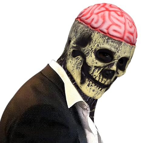 UNOLIGA Halloween Totenkopf Maske, Skelett Maske Herren, Skull Mask für Erwachsene, Latex Schädel Maske Männer, Vollkopf Totenkopfmaske, Ghost Rider Maske