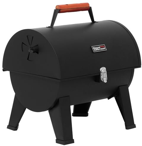 Royal Gourmet Barbecue à Charbon de Bois Portable, BBQ Grill Charbon en Fil d'Acier Émaillé Surface Cuisson 44 x 31,8 cm, Adapté pour le Camping et l' Extérieur, Noir